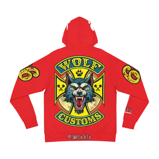 HoodZ Wolf Customs Motorcycle Hoodie — Vintage Biker Graphic Hooded Sweatshirt