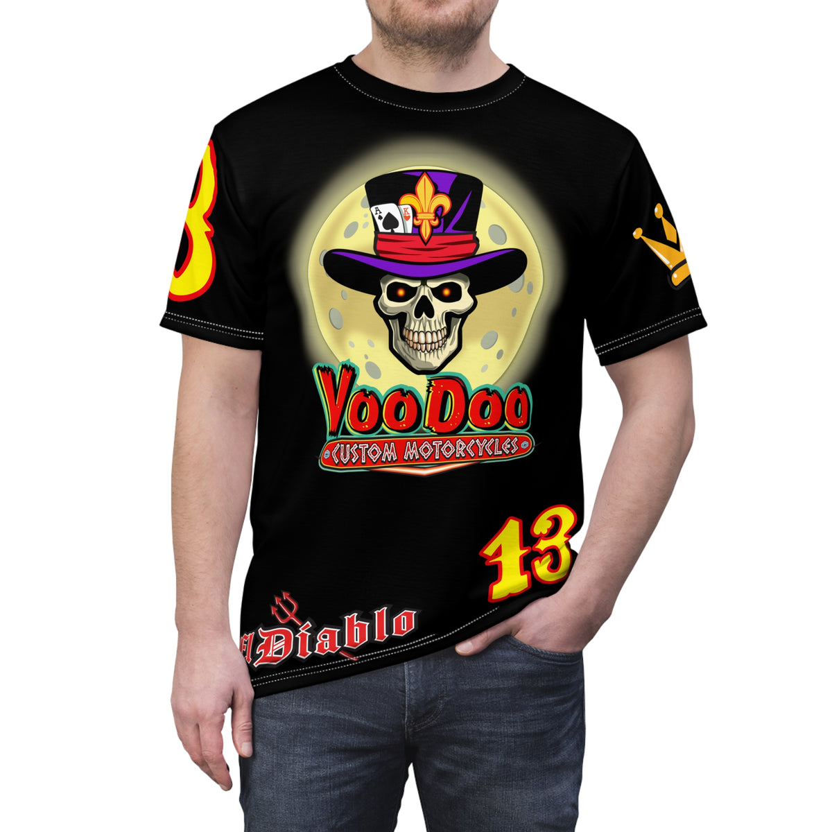 VooDoo Custom Motorcycles HiViz Unisex Graphic Biker Tee
