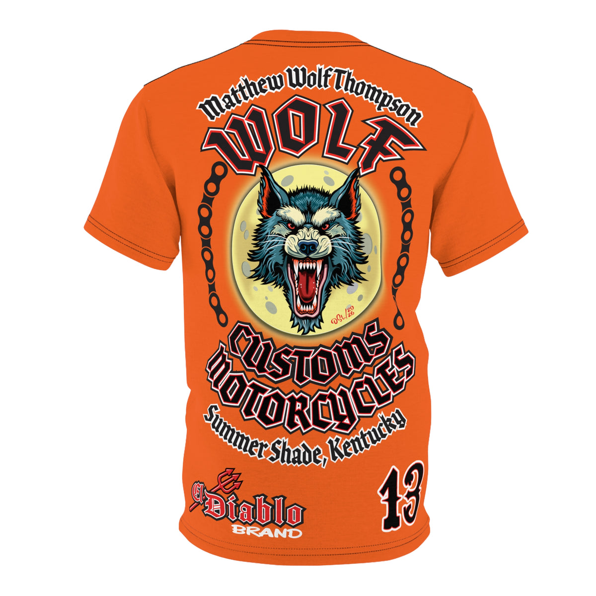 MWT Wolf Customs Motorcycles Super Tee — Viciously Cool High Performance Motorcycle Riding Shirt