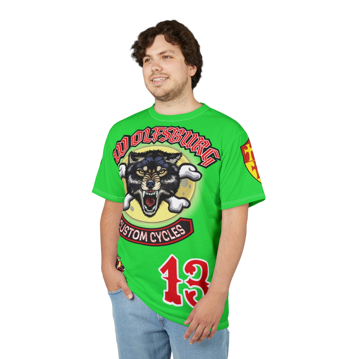 Very Special Wolfsburg Custom Cycles HiViz Graphic Super Tee for Bikers