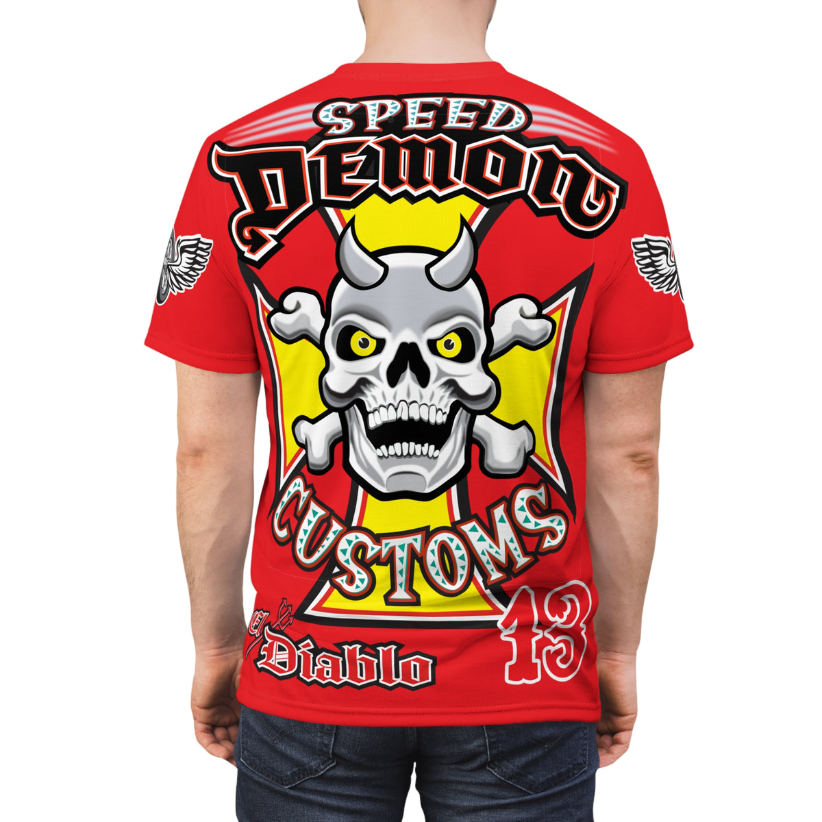 Speed Demon Customs Spectacular HiViz Super Tee - Devilishly Demented Bold Biker Design
