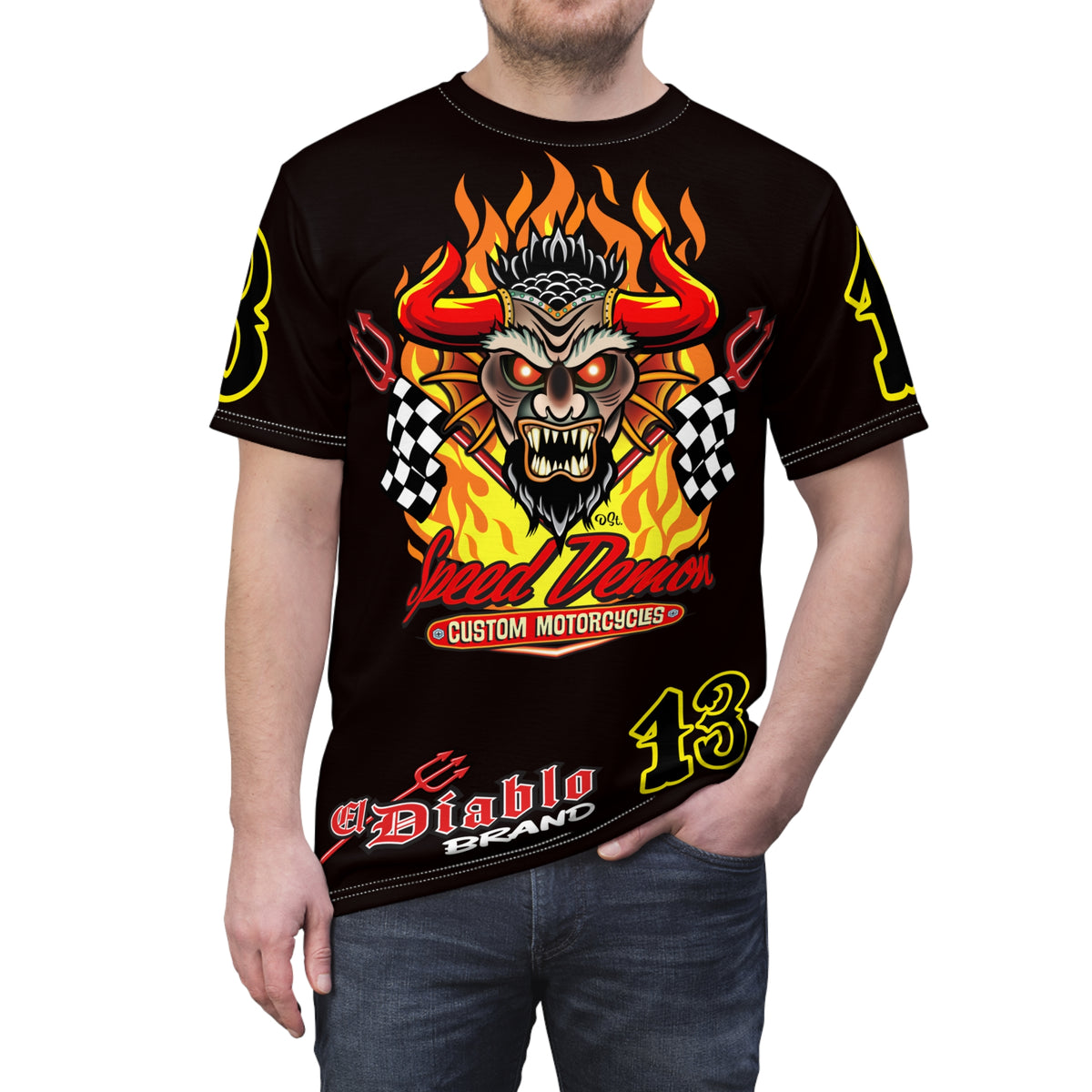 Speed Demon Customs Midnigt Rider Super Tee — Extreme Edgy Graphics - Bad Attitude Custom Biker Riding Gear