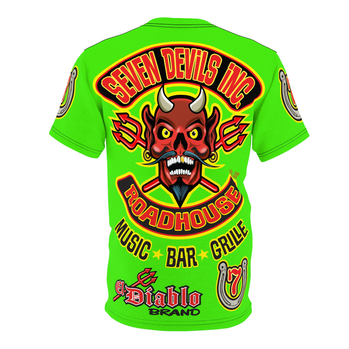 Very Special Seven Devils Inc. Roadhouse HiViZ Lumina Graphic Tee -  Motorcycle Custom Riding Super Tee