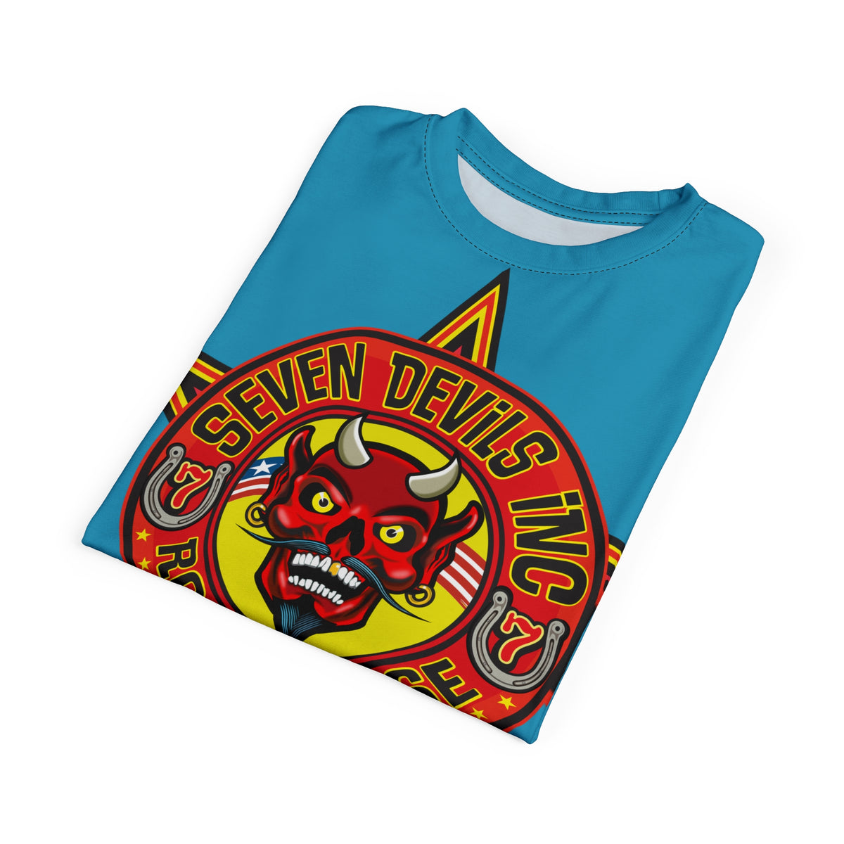 Seven Devils Inc. Roadhouse  Graphic Tee - Custom Motorcycle Riding Super Tee, Edgy Streetwear Perfect Fit & Comfort Biker Wear