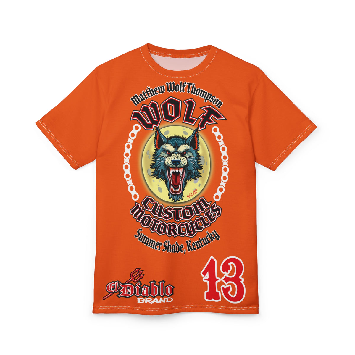MWT Wolf Custom Motorcycles Super Tee — Viciously Cool High Performance Motorcycle Riding Shirt
