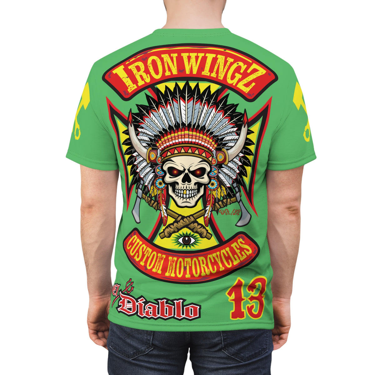 Iron WingZ Garage  Graphic Super Tee, Edgy Streetwear, Customized Apparel, Gift for Bikers