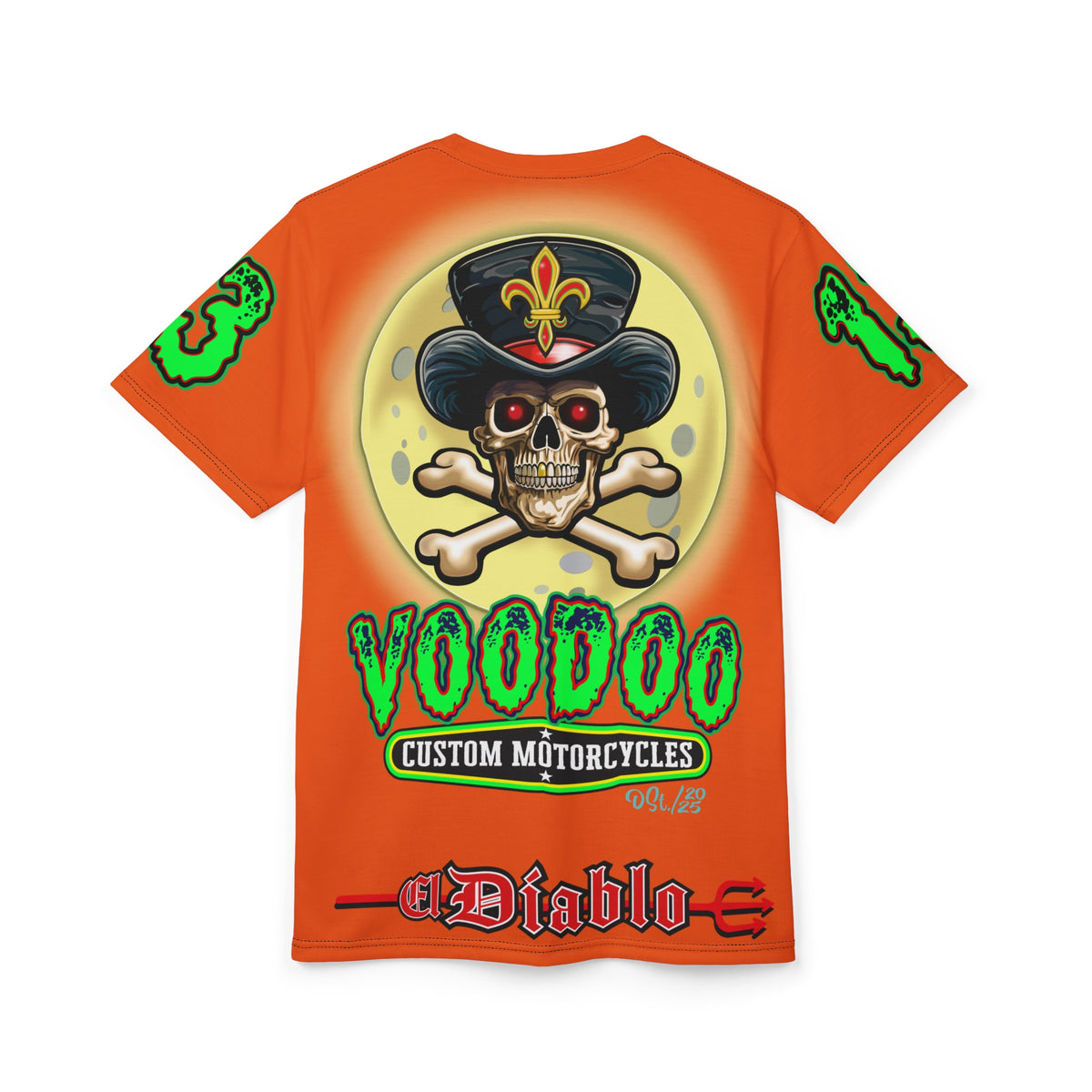 Voodoo Lucky 13 Motorcycle Ultimate HiViz Super Tee, XL Graphics , Custom Riding Apparel