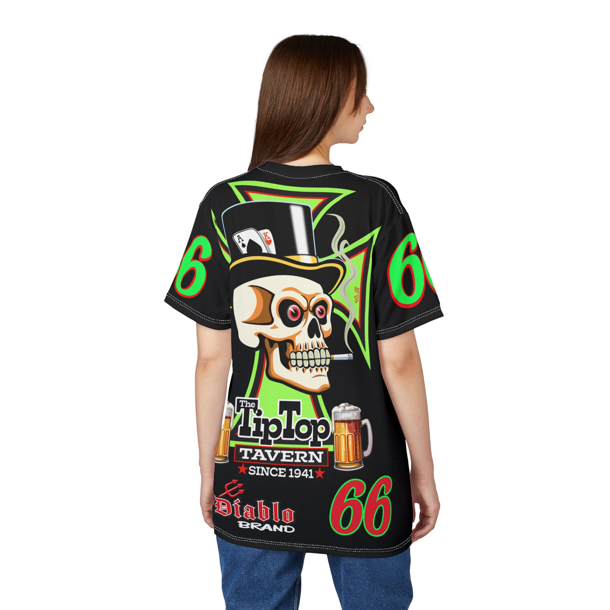Tip Top Tavern Dive Bar Super Tee - Special Edition Lumina Green XL Graphics - America's Best Dive Bar - Bikes Beers Babes & Bros. - Biker Bar Tee