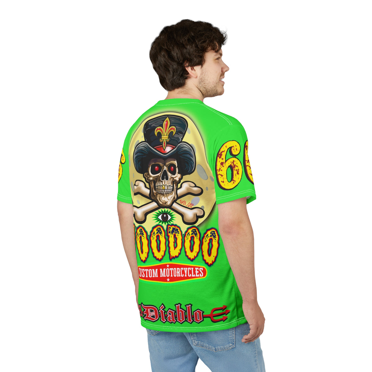 Voodoo Nightmare 66  Ultimate Motorcycle HiViz Super Tee, XLGraphics , Custom Riding Apparel