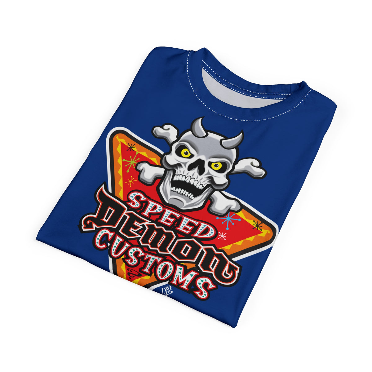 SRT Speed Demon Customs Spectacular  Super Riding Tee - Devilishly Demented Bold Biker Design