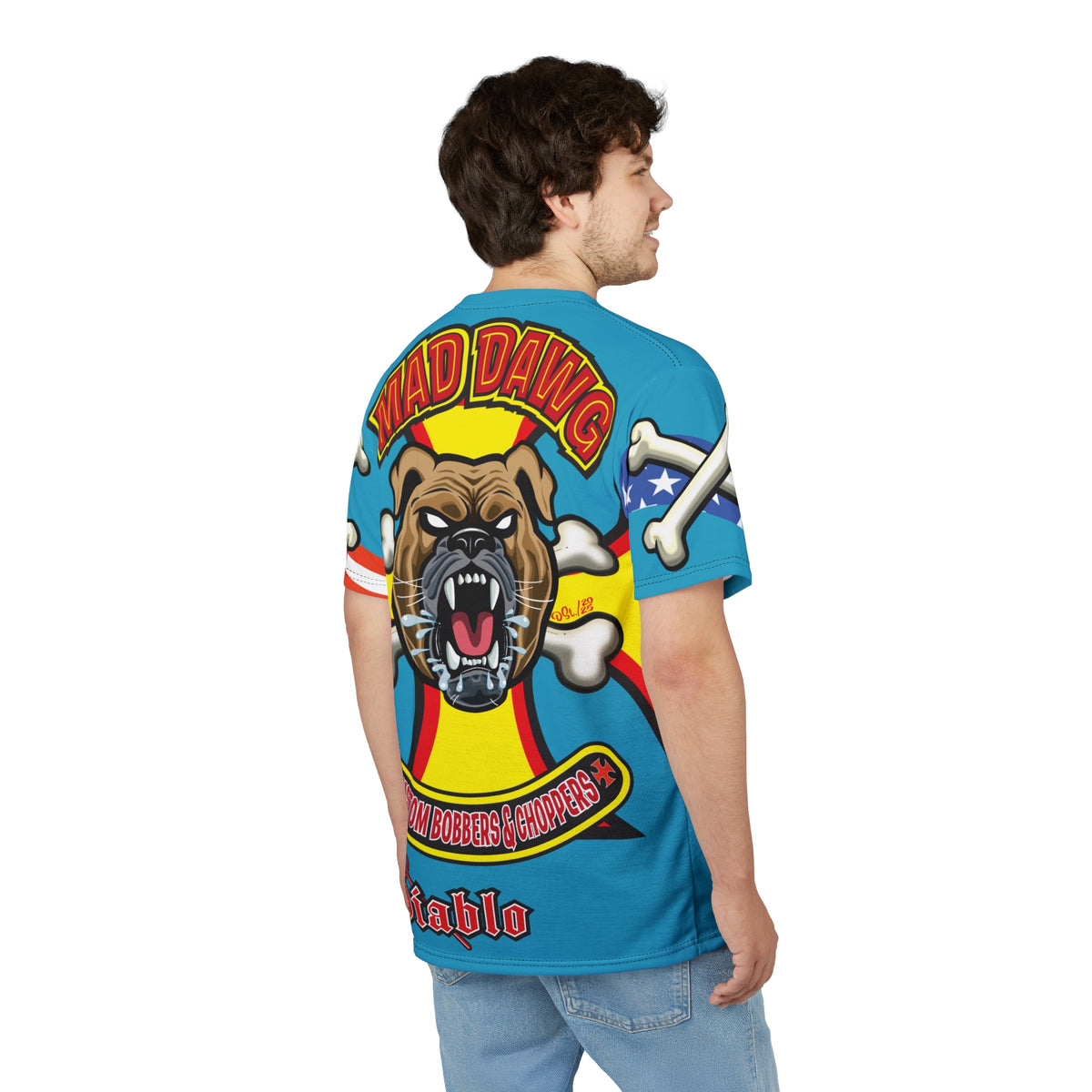 Mad Dawg Customs, Edgy Motorcycle Apparel, HiViz Custom Riding TEE, Rebel Fashion, Biker Style