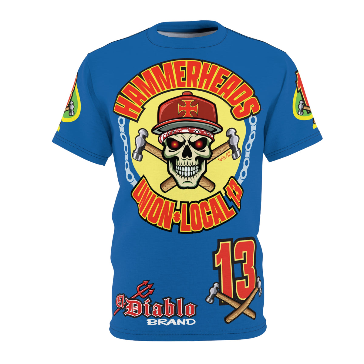 Hammerheads Union Local 13  -  Custom Motorcycle Riding Super Tee - Super Comfort and Fit