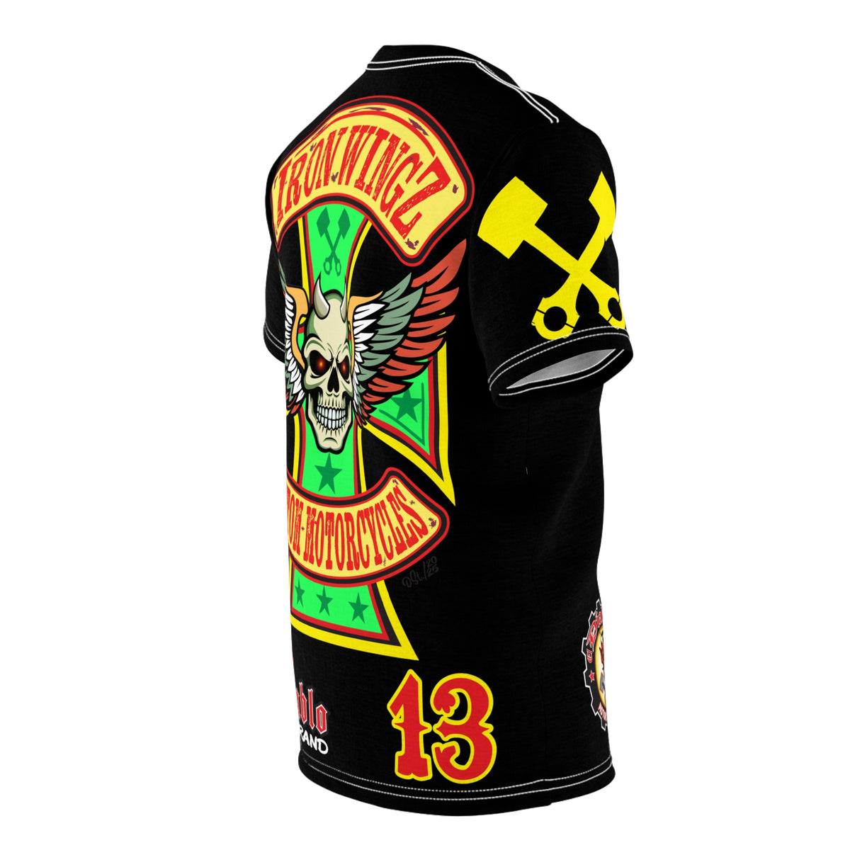 SRT Iron WingZ Custom Motorcycles Graphic Super Riding Tee, Edgy Streetwear, Customized Apparel, Gift for Bikers