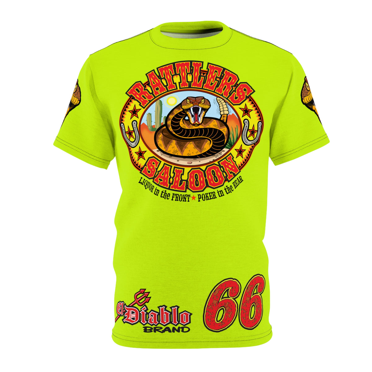 VERY Special Rattlers Saloon  BADAZZ HIVIZ SUPER RIDING TEE — Vintage Biker 66 Graphic Shirt