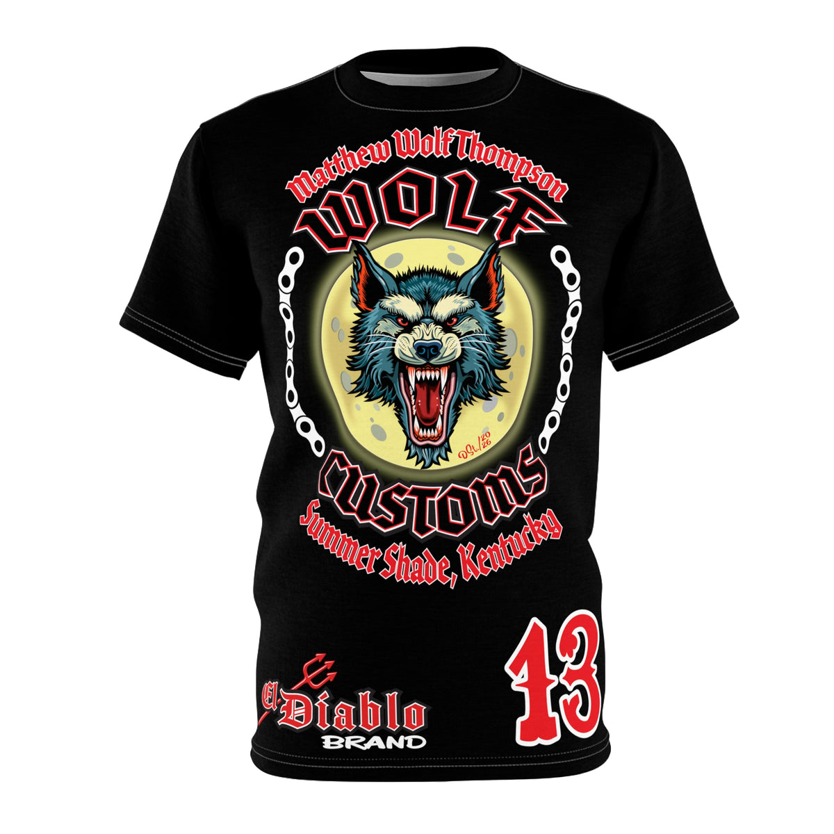 MWT Wolf Custom Motorcycles Super Tee — Viciously Cool High Performance Motorcycle Riding Shirt