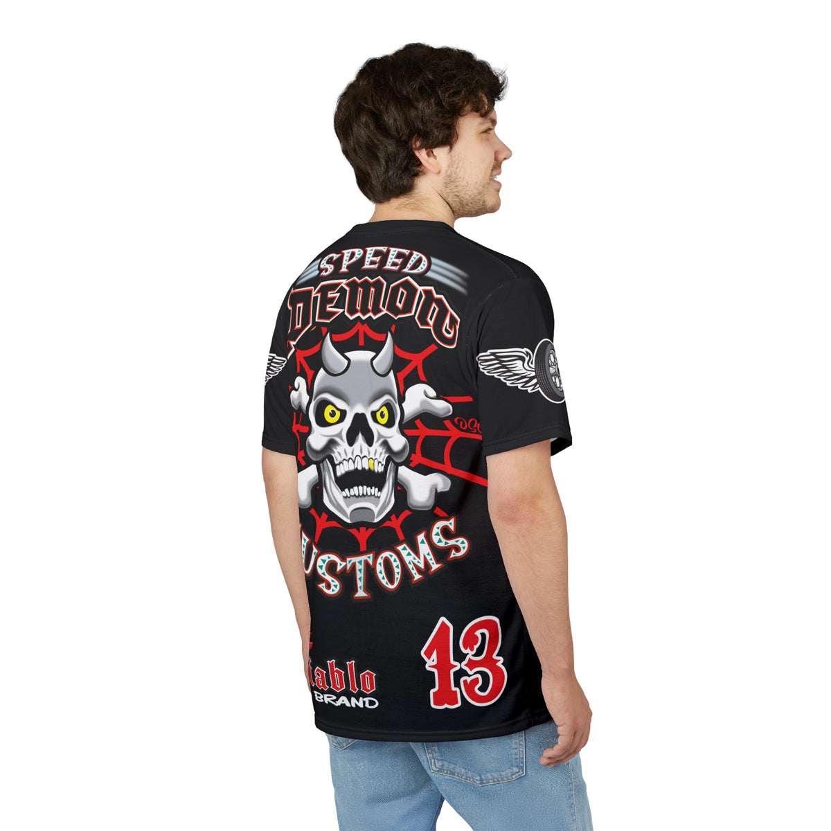 SRT Speed Demon Customs Spectacular  Super Riding Tee - Devilishly Demented Bold Biker Design