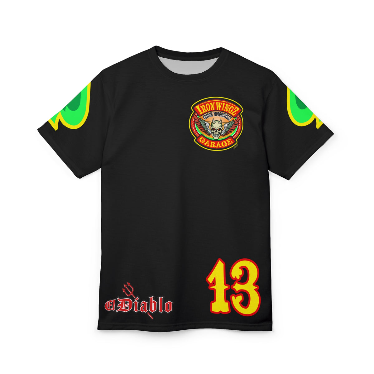 Iron Wingz Custom Motorcycle Unisex Super Tee - Bold Graphic Tee for Bikers