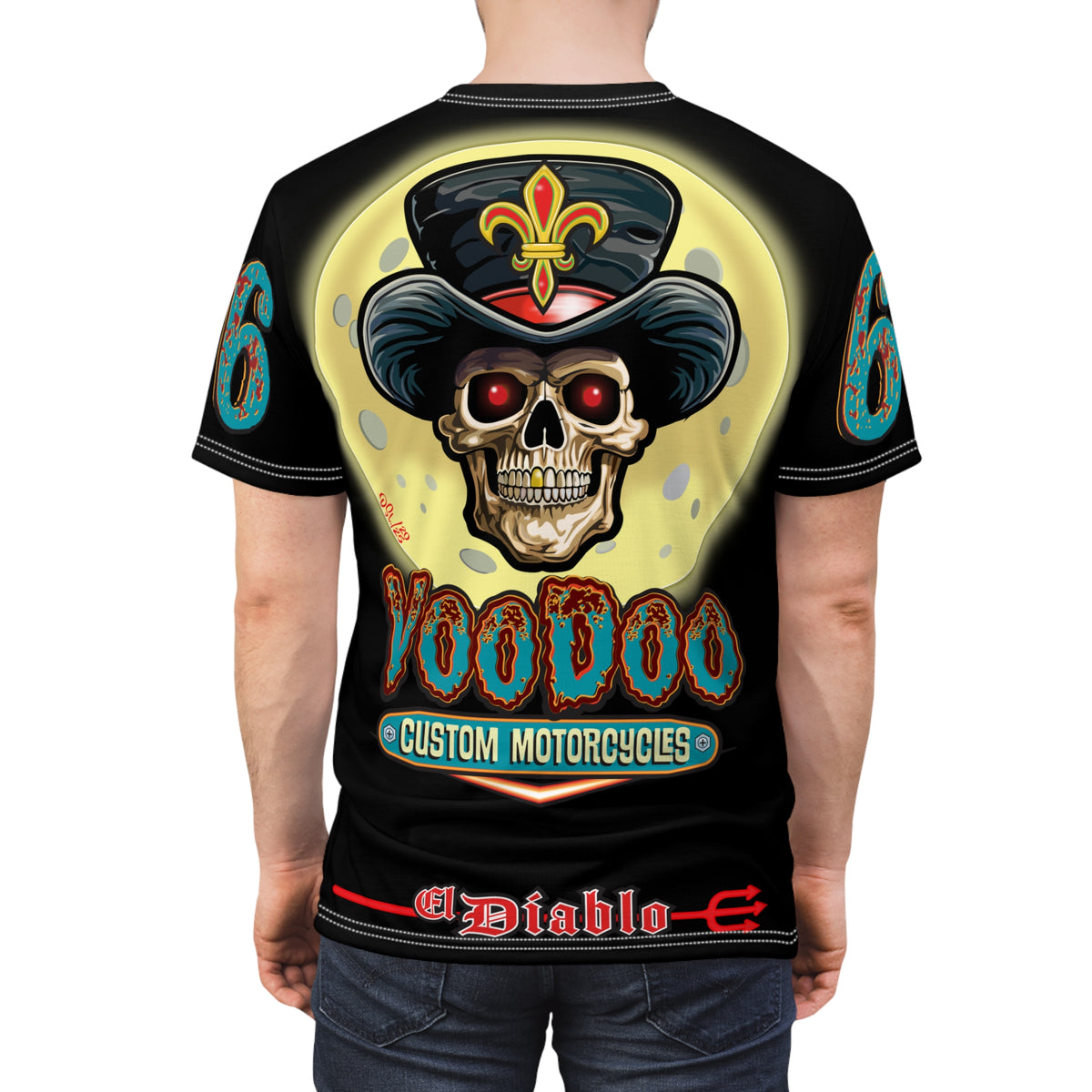 Voodoo Customs Tie Dye Blast Graphic Tee –  Edgy Style for Bikers