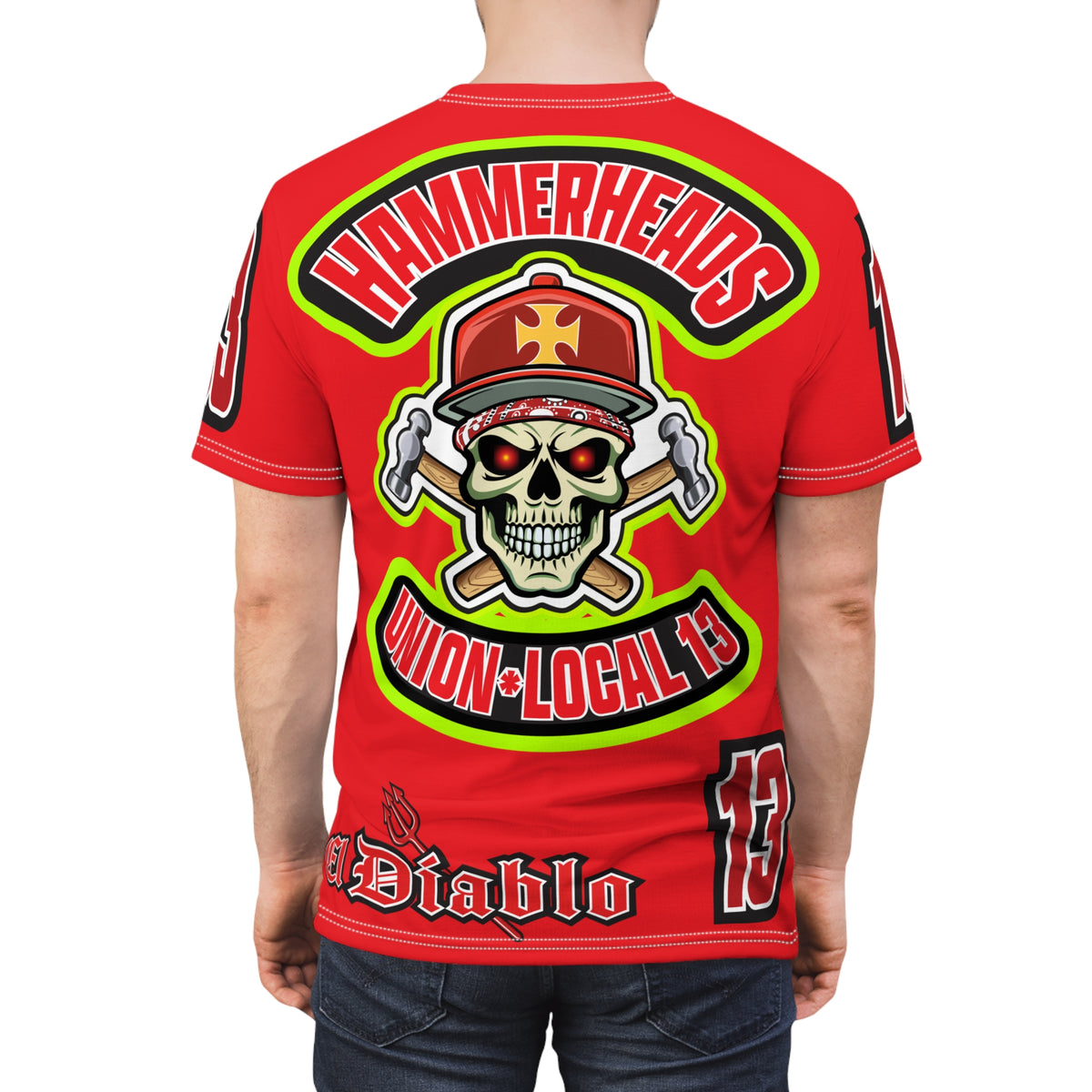 Hammerheads Union Local 13 HiViz Super Tee - Rough Tough Bad Attitude Motorcycle Riding Tee