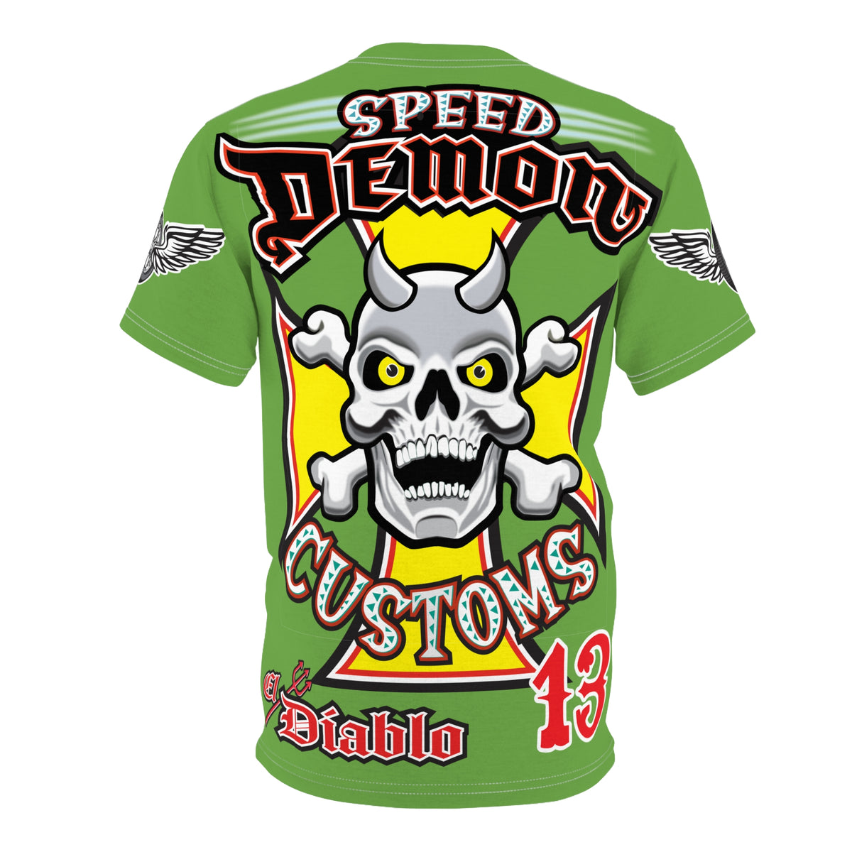 Speed Demon Customs Spectacular HiViz Super Tee - Devilishly Demented Bold Biker Design