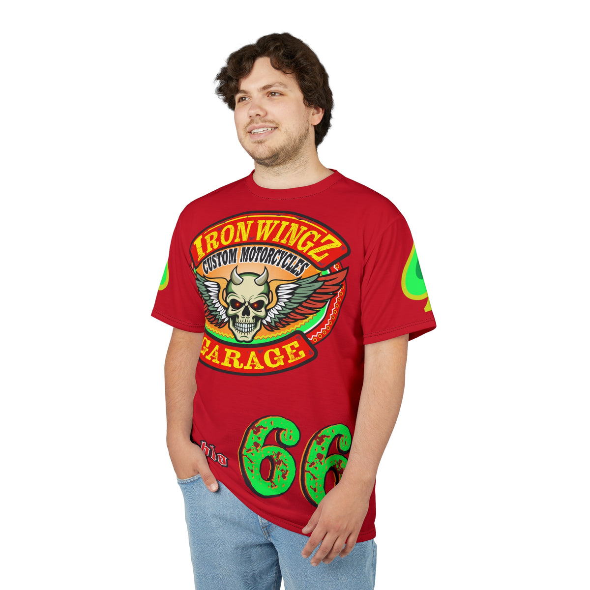 Iron Wingz Custom Motorcycle Unisex Super Tee - Bold Graphic Tee for Bikers