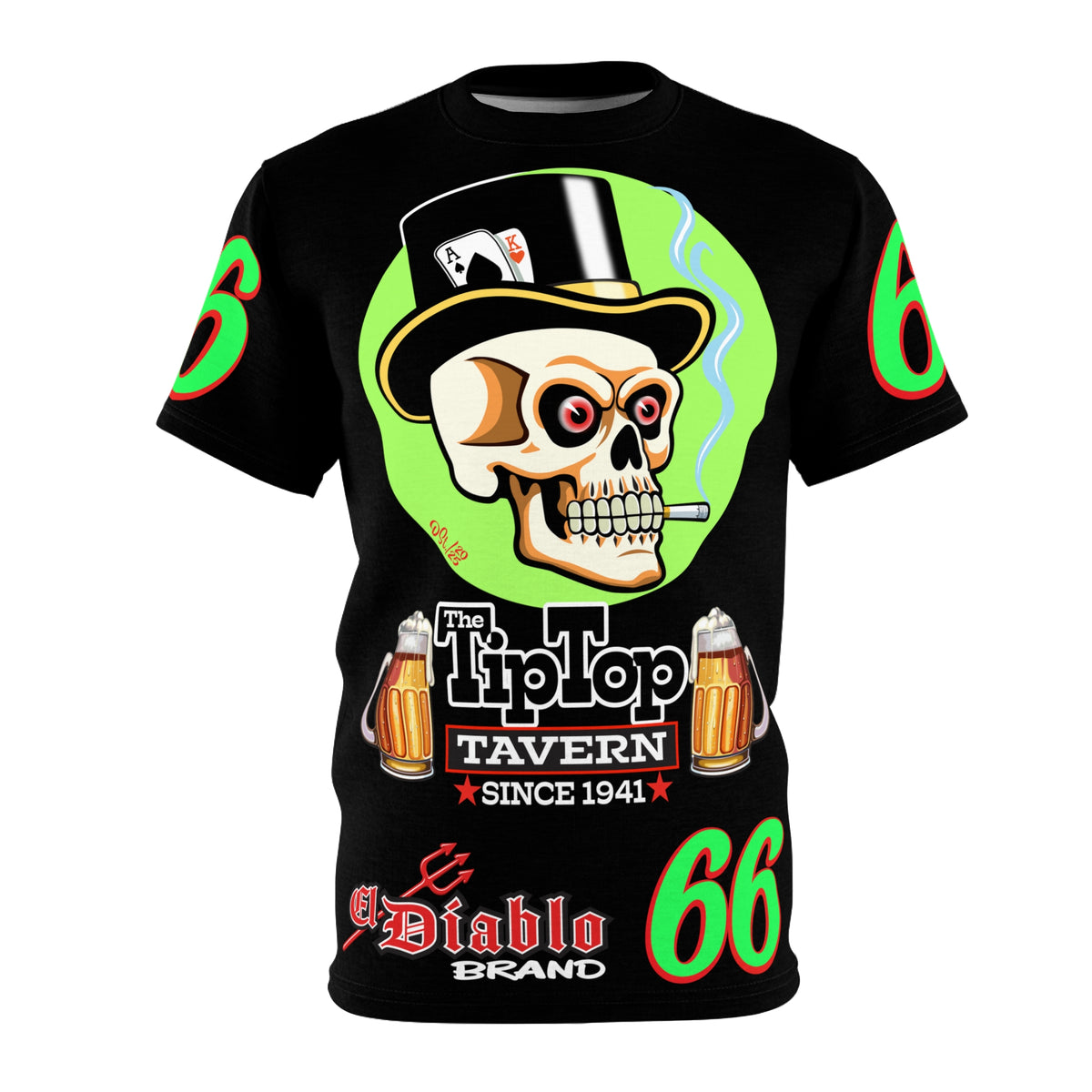 Tip Top Tavern Dive Bar Super Tee - Special Edition Black is Back + XL Graphics - America's Best Dive Bar - Bikes Beers Babes & Bros. - Biker Bar Tee
