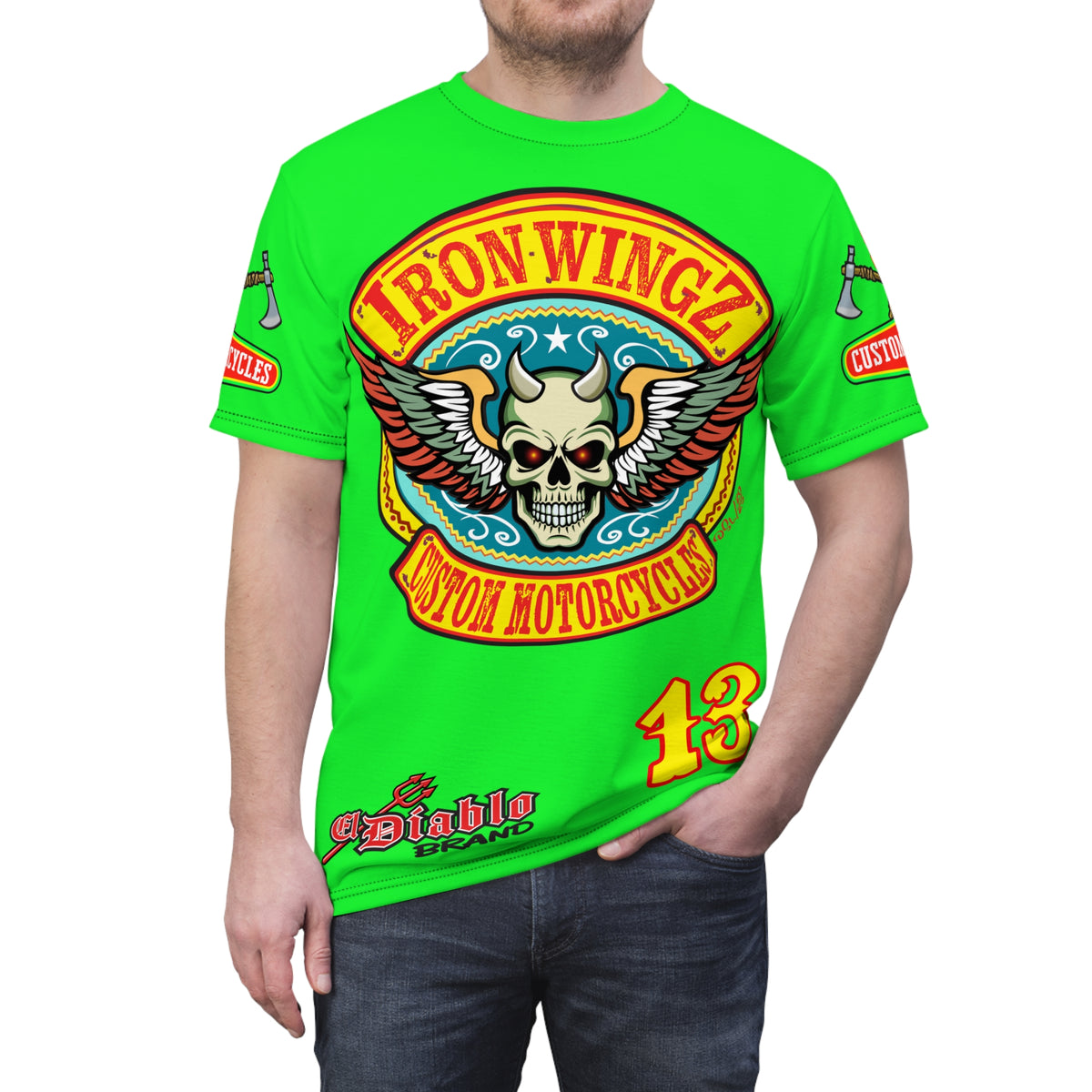 Very Special Iron Wingz Garage HiViZ  Lumina Motorcycle Rider Super Tee