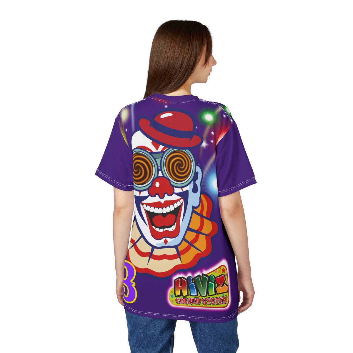 HiViz Clown Graphic Tee — Neon Festival Rave Shirt