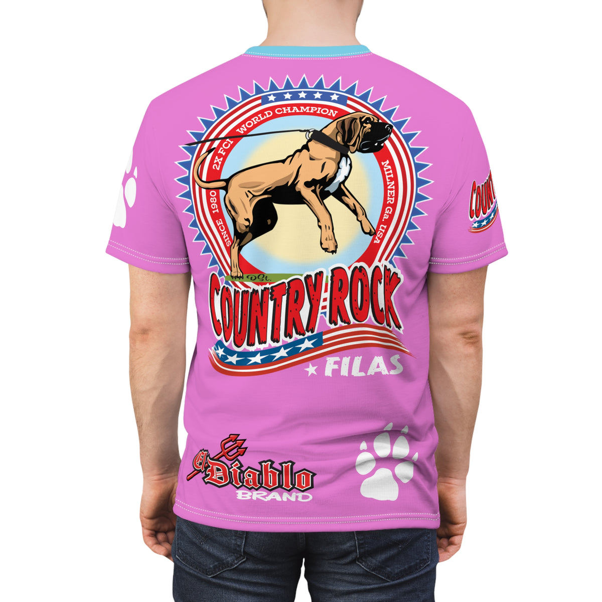 Country Rock Filas Graphic Super Tee — El Diablo Brand Paw Print T-Shirt 4Braylee