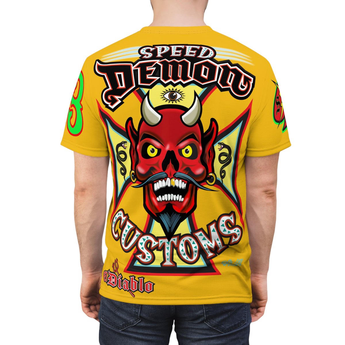 Speed Demon Custom HiViz Unisex Tee - Bold Graphic Harley Enthusiast Super T