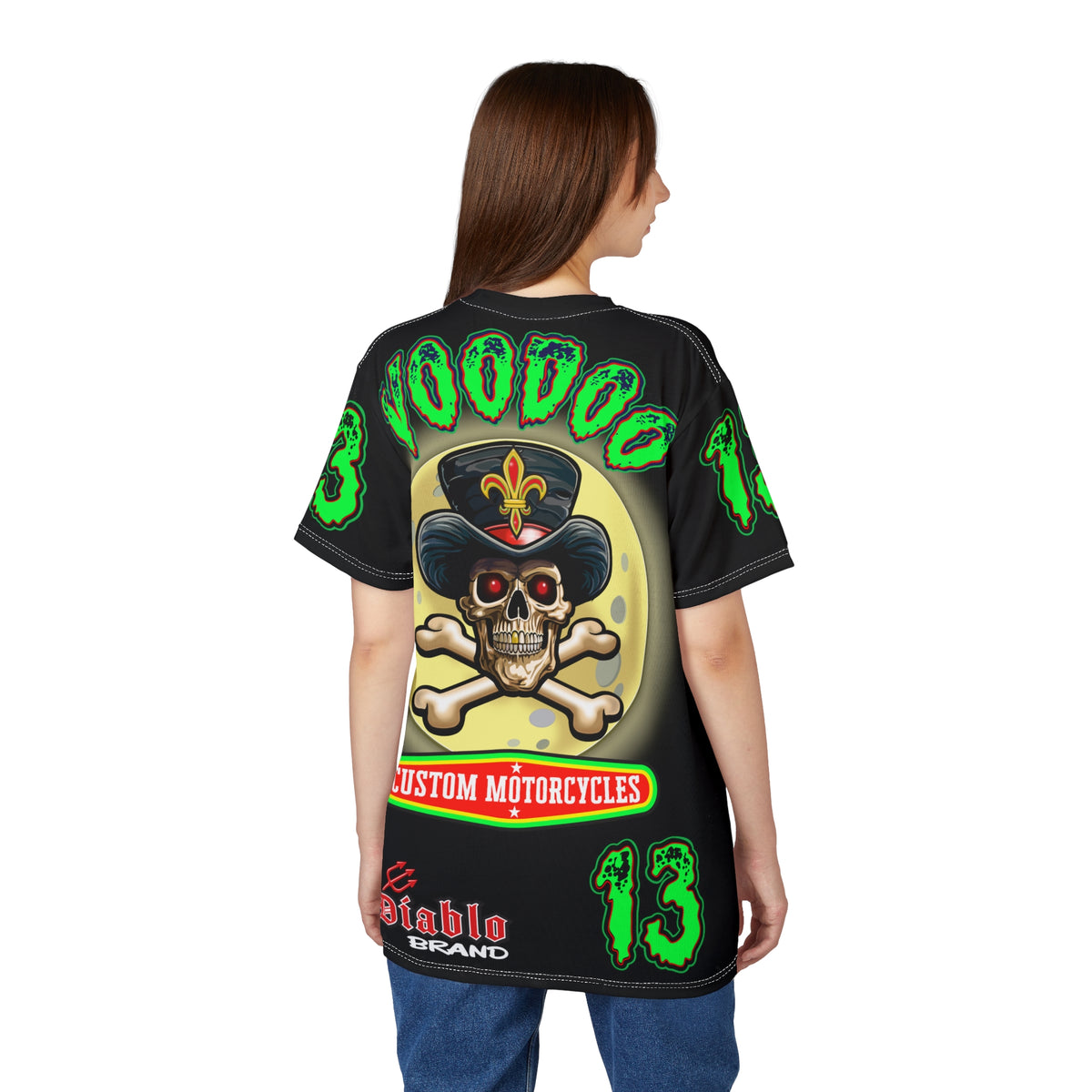 Voodoo Motorcycles HiViz Badass Super Tee, Unique Graphic Tee, Custom HiViZ Apparel