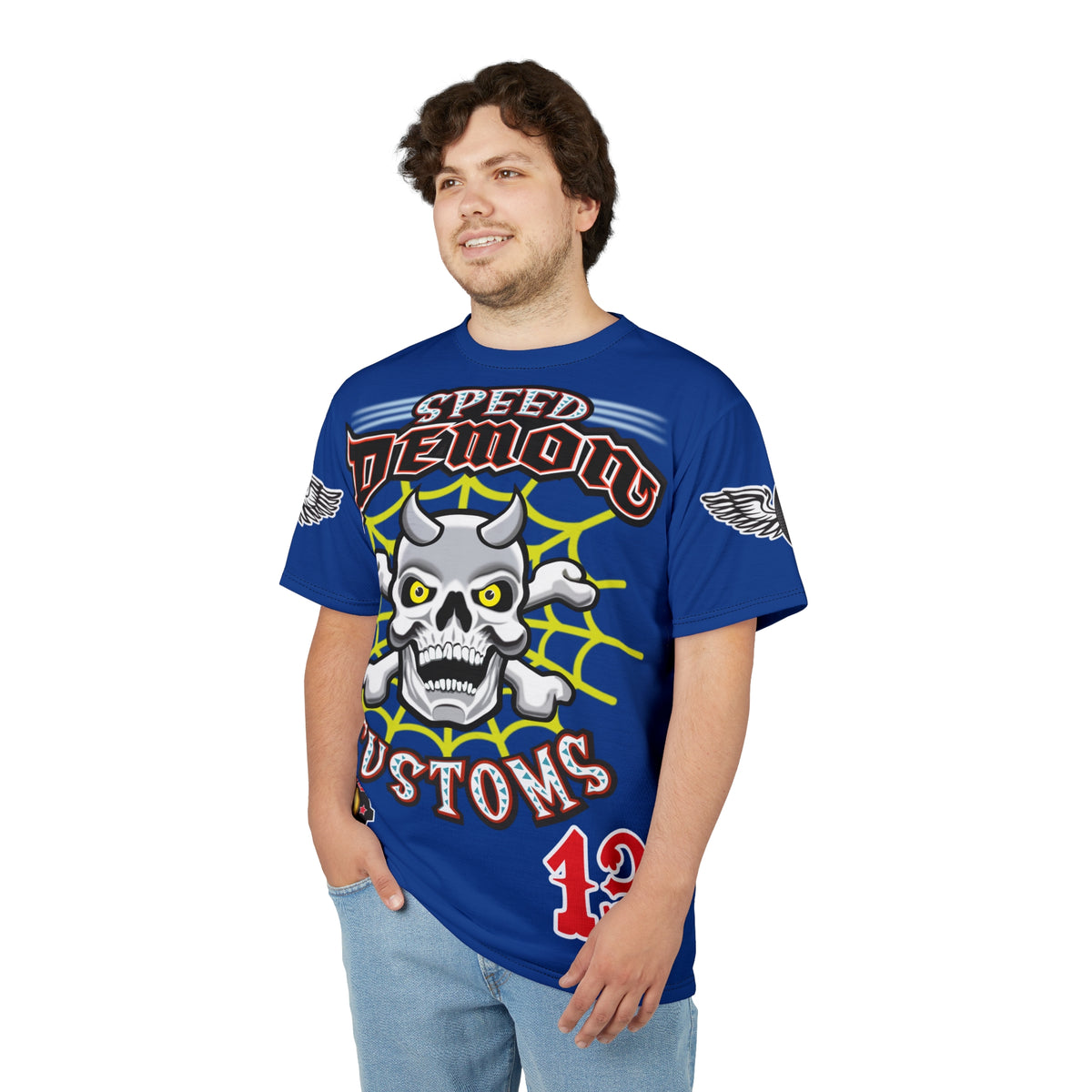 Speed Demon Customs Spectacular HiViz Super Tee - Devilishly Demented Bold Biker Design