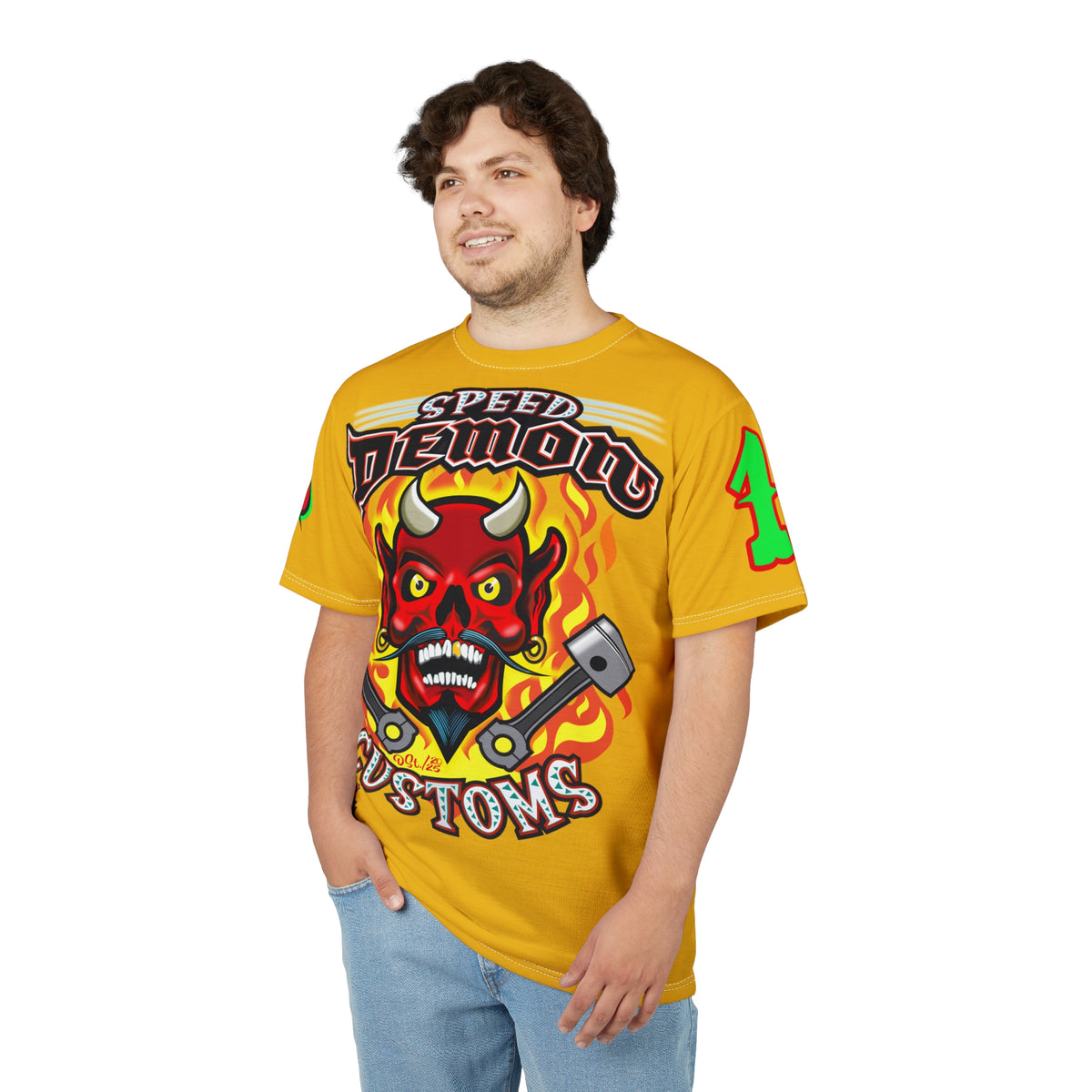 Speed Demon Custom HiViz Unisex Tee - Bold Graphic Harley Enthusiast Super T