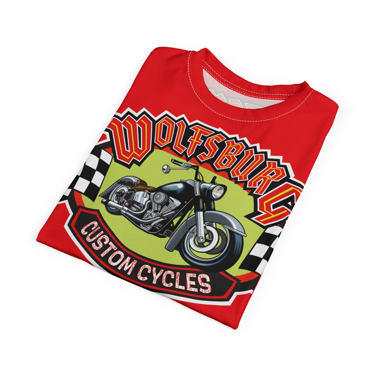 Wolfsburg Custom Cycles HiViz High Comfort Motorcycle Riders Super Tee