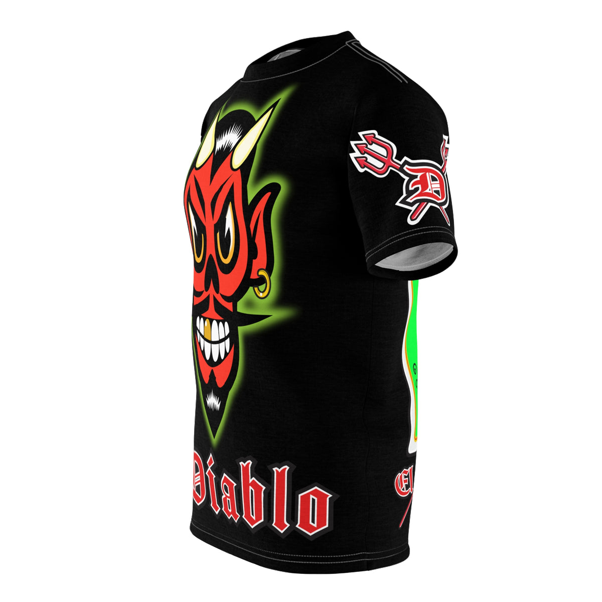 El Diablo Night Ryder HiViz Super Tee, Huge HiViz Back Graphic, See & be seen !!!