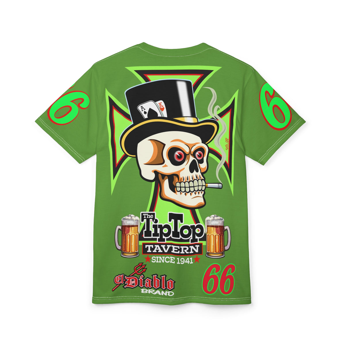 Tip Top Tavern Dive Bar Super Tee - Mean Green - Special Edition Graphics - America's Best Dive Bar - Bikes Beers Babes & Bros. - Biker Bar Tee