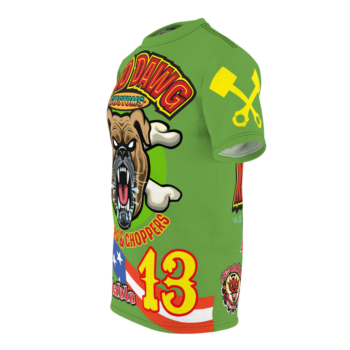 Mad Dawg Customs HiViz Americana - Motorcycle Riders Super Tee