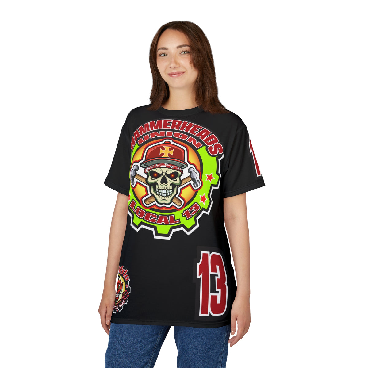 Hammerheads Union Local 13 HiViz Super Tee - Rough Tough Bad Attitude Motorcycle Riding Tee