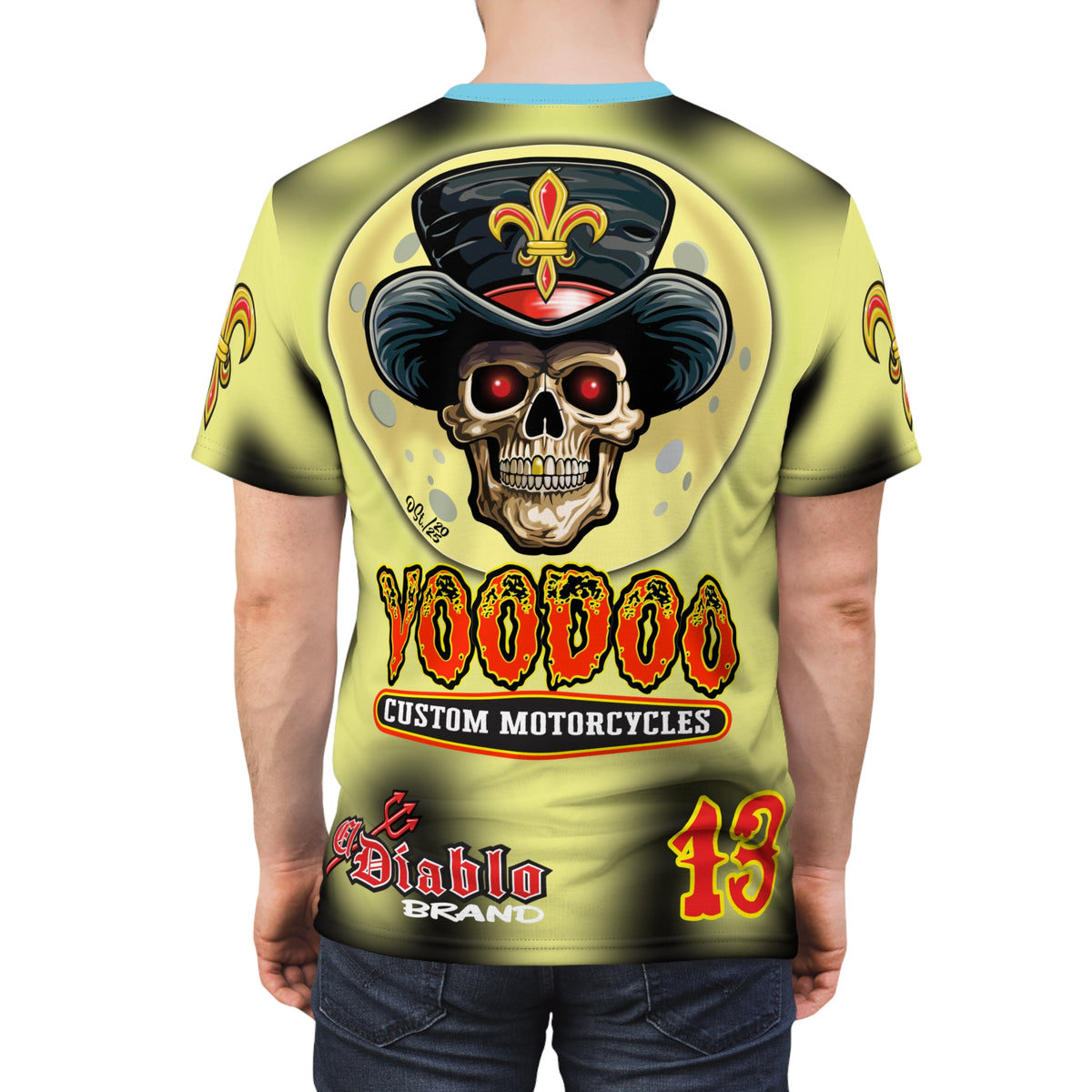 Voodoo Custom Motorcycles HIVIZ TYE DYE BLAST SUPER RIDING TEE - Look Cool, Ride Cool jn our Finest Biker Riding Tee