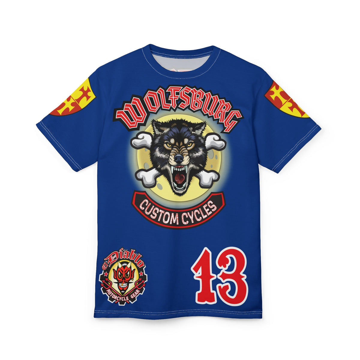 Wolfsburg Custom Cycles HiViz Graphic Super Tee for Bikers