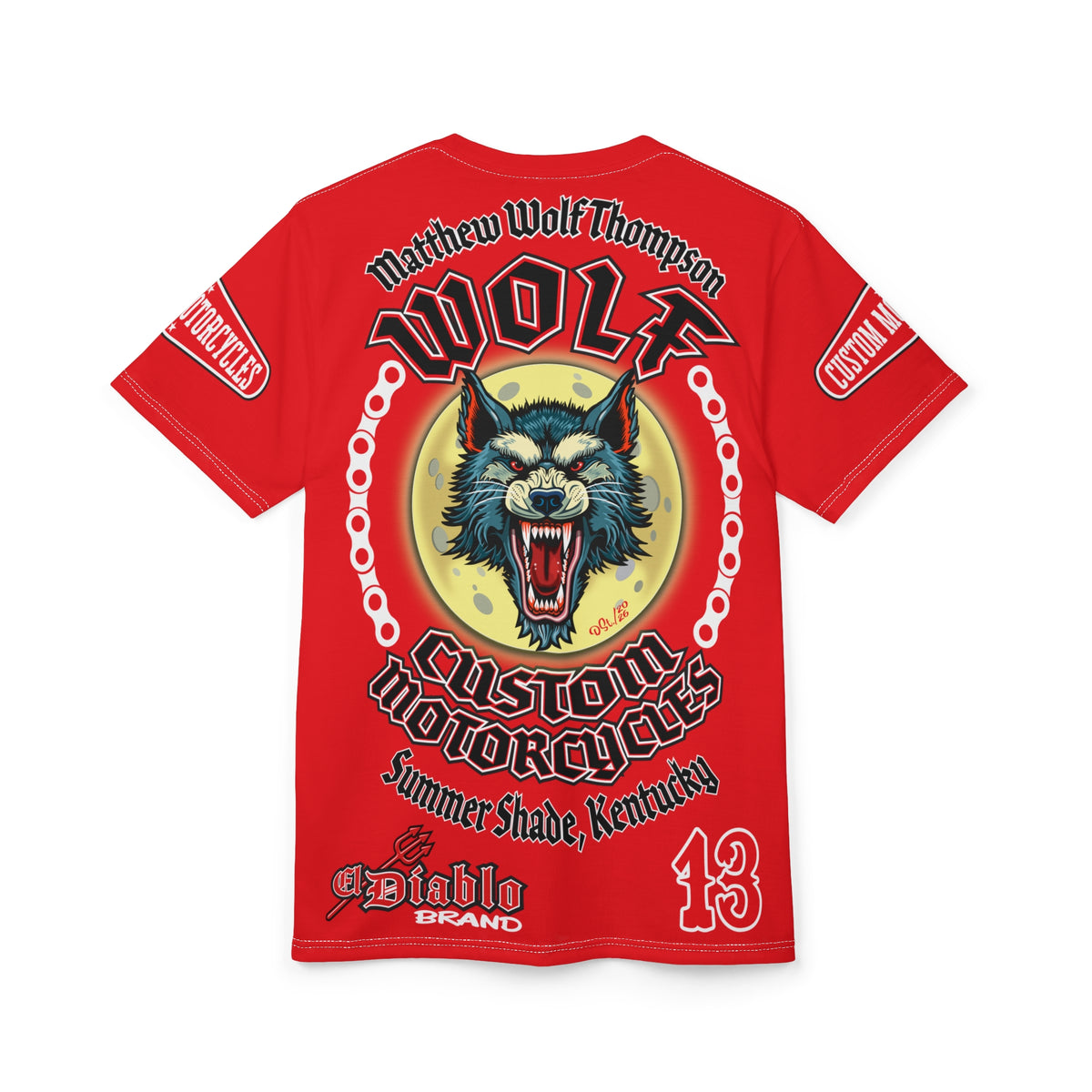 MWT Wolf Custom Motorcycles Super Tee — Viciously Cool High Performance Motorcycle Riding Shirt
