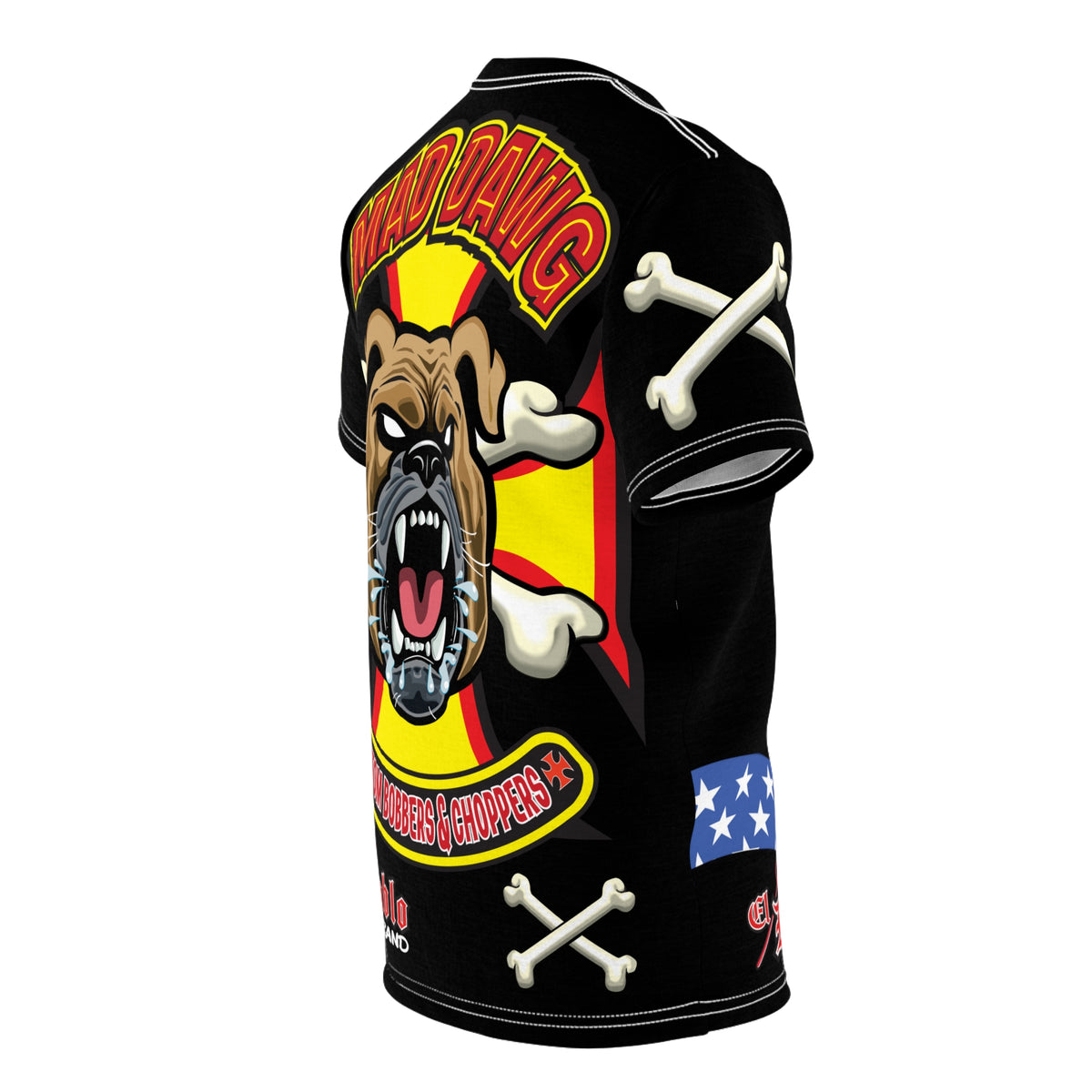 SRT Mad Dawg Customs Americana, Edgy Motorcycle Apparel, HiViz Custom Riding TEE, Rebel Fashion, Biker Style