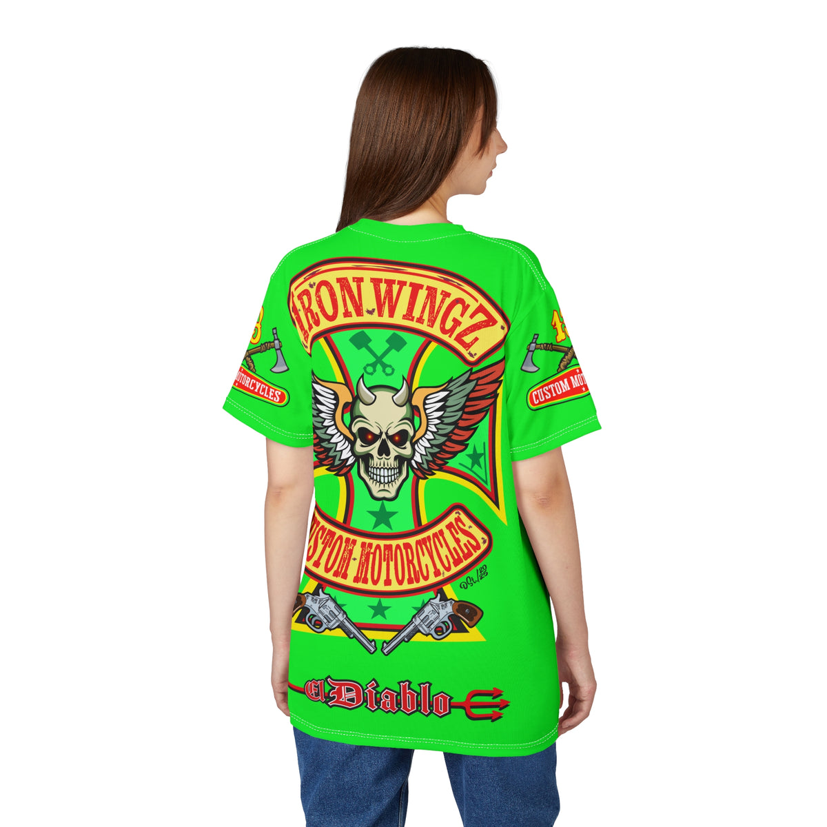 Very Special Iron Wingz Garage HiViZ  Lumina Motorcycle Rider Super Tee