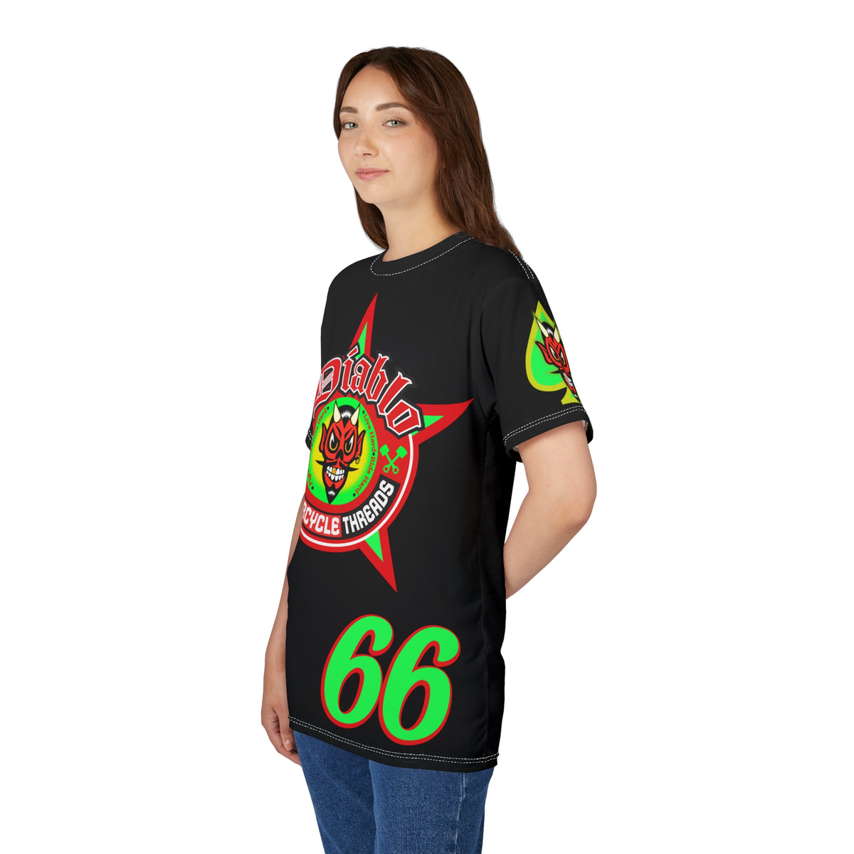 El Diablo Motorcycle Threads Unisex Cut & Sew Tee - Edgy Graphic Tee for Biker Enthusiasts