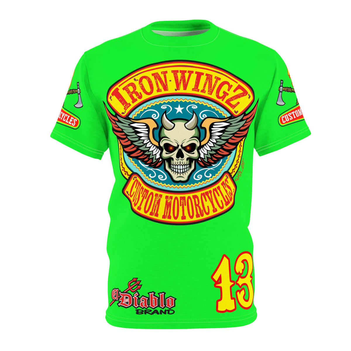 Very Special Iron Wingz Garage HiViZ  Lumina Motorcycle Rider Super Tee