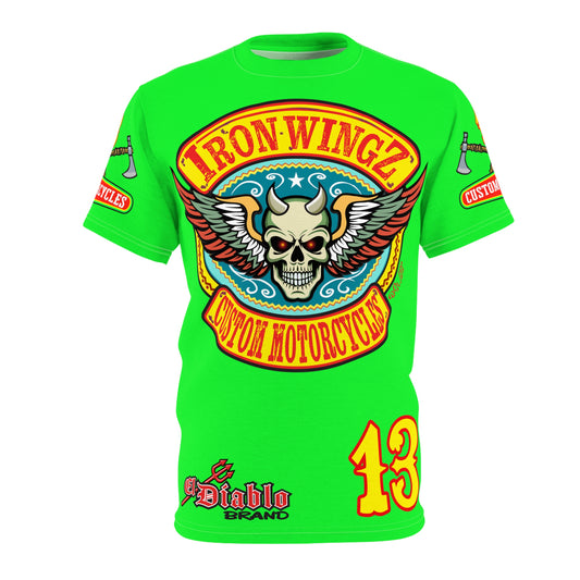 Very Special Iron Wingz Garage HiViZ  Lumina Motorcycle Rider Super Tee