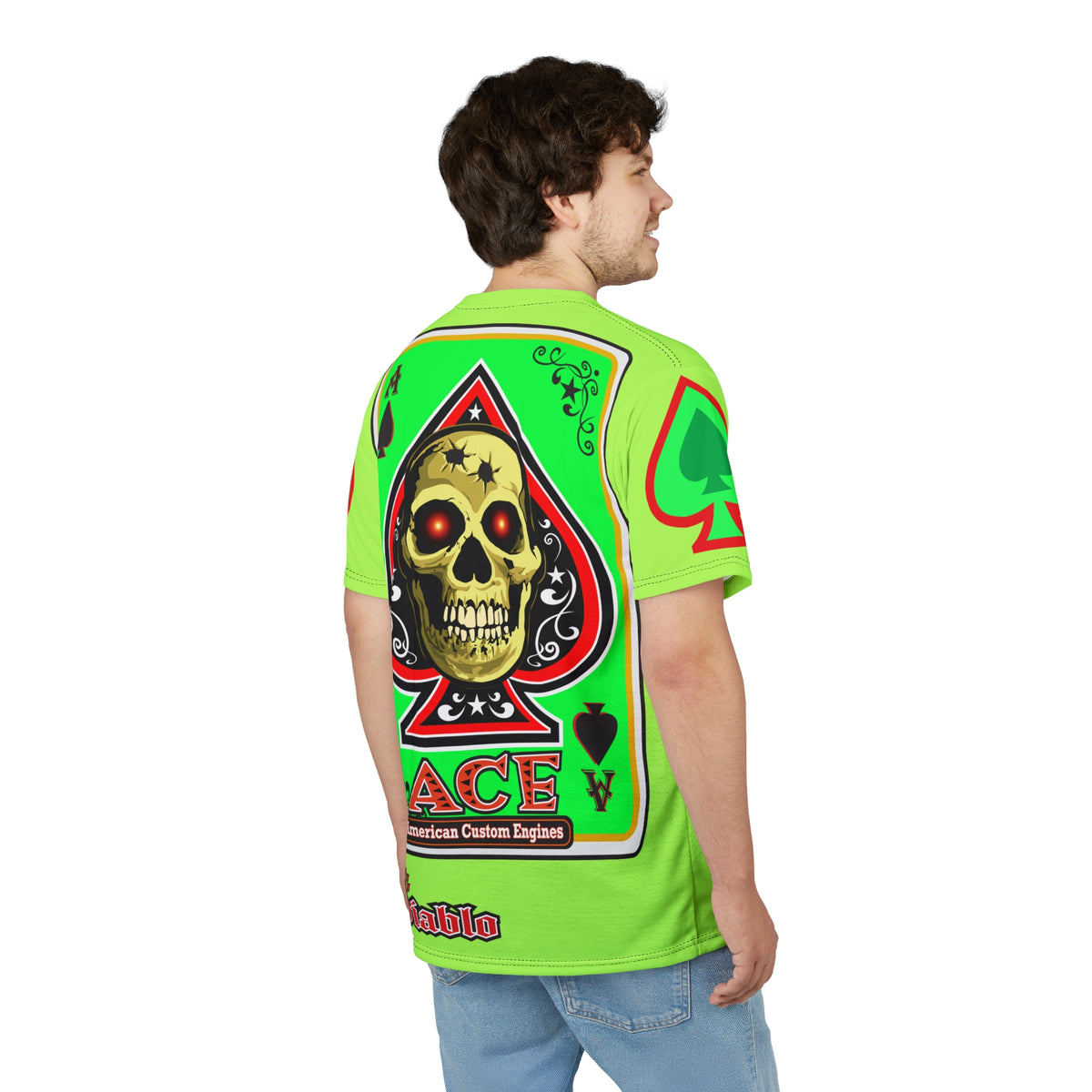 American Custom Engines ACE - Very Special Lumina Green  Ace of Spades Death Card High visibility Graphics