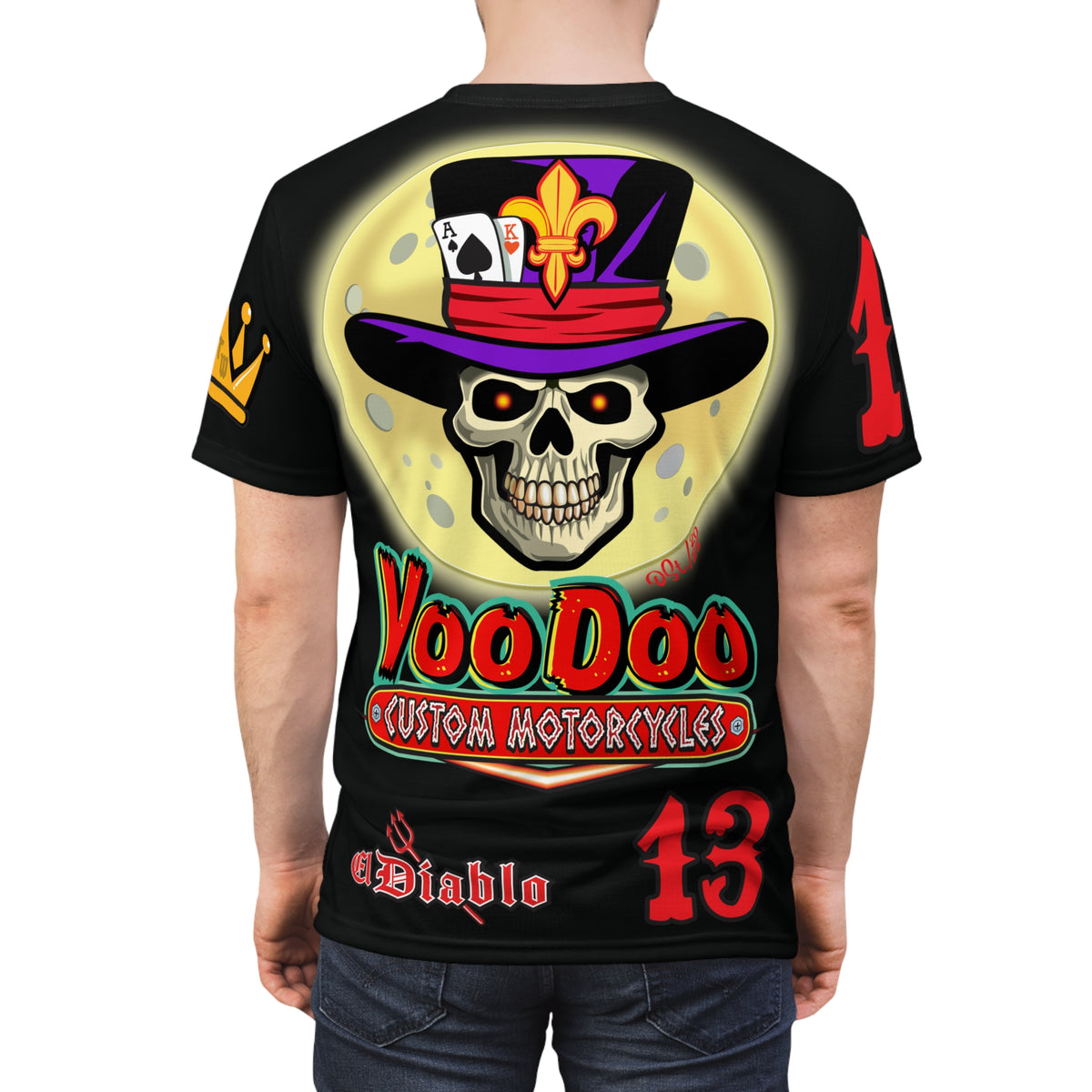 VooDoo Custom Motorcycles BLACK MAGIC - Retro Graphics Biker Tee