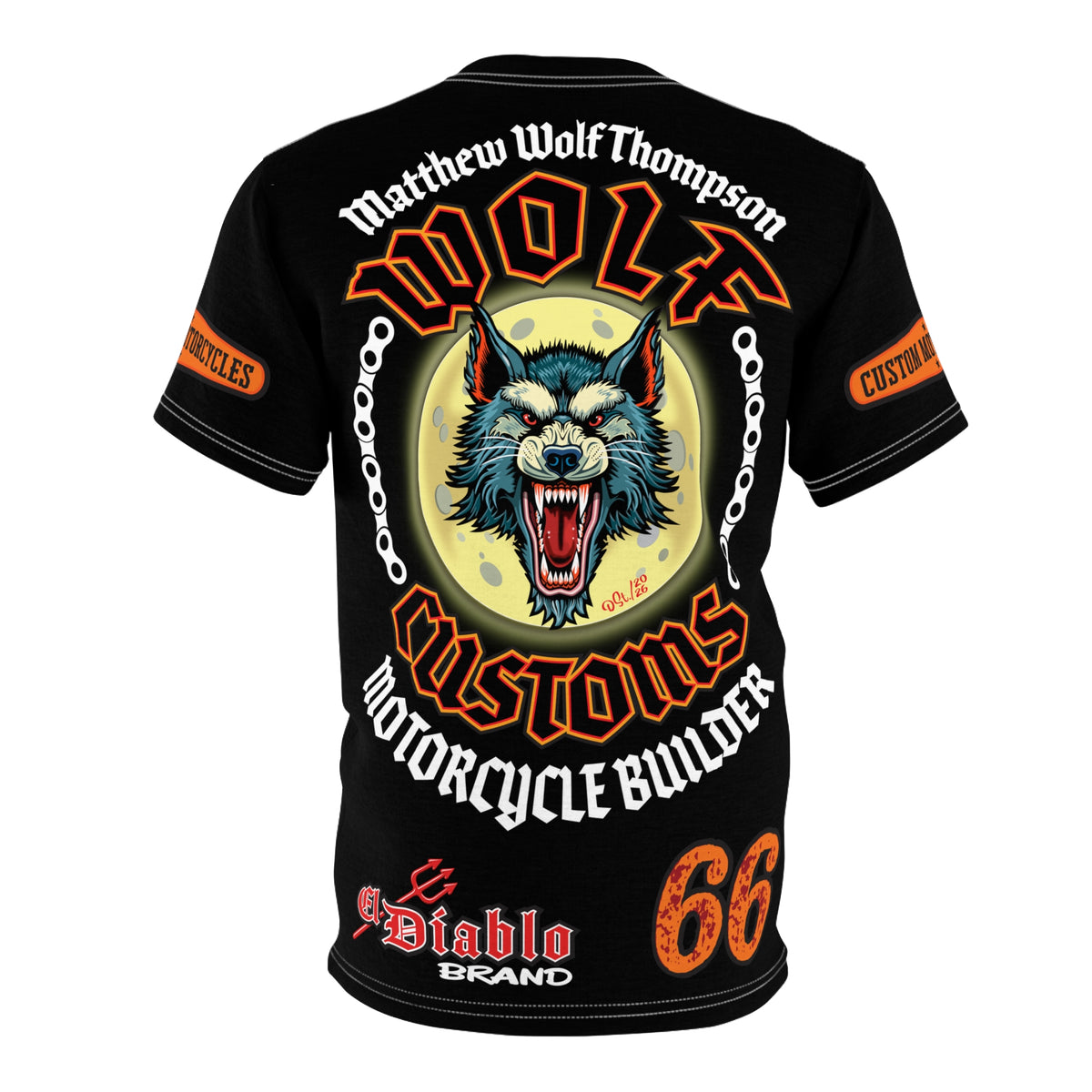 MWT Wolf Custom Motorcycles Super Tee — Viciously Cool High Performance Motorcycle Riding Shirt