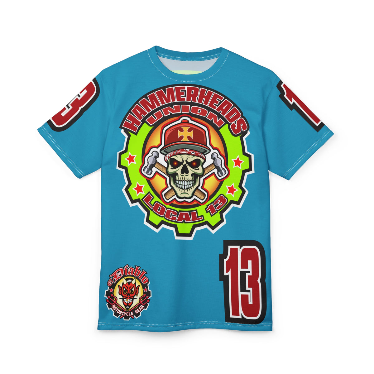 Hammerheads Union Local 13 HiViz Super Tee - Rough Tough Bad Attitude Motorcycle Riding Tee